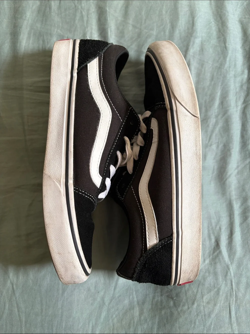 Vans Black and White Old Skool Sneakers with White Side Stripe